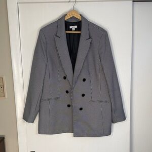 Bar III Black and White Houndstooth Blazer XL